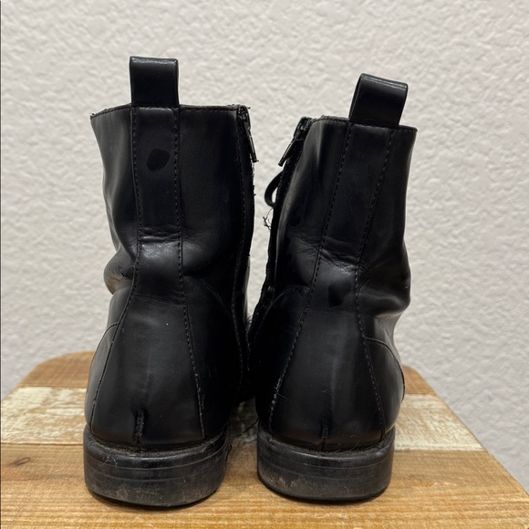 Loft Black Leather Combat Boots Size 10 - Picture 4 of 5
